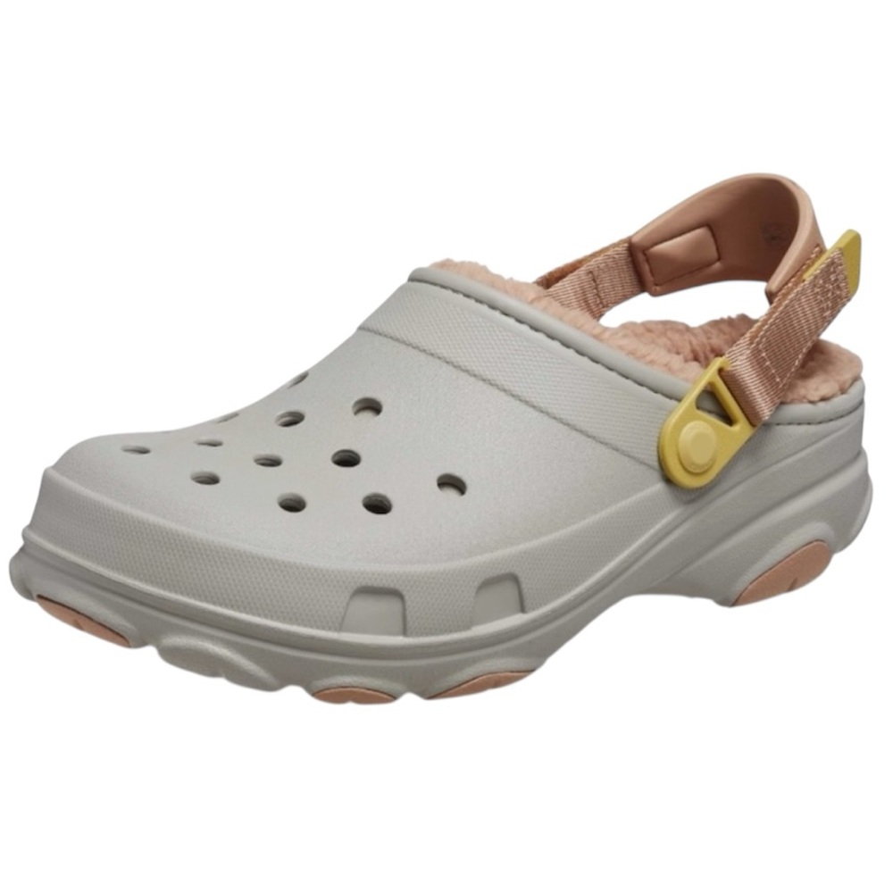 CROCS Gray Sherpa Fleece-Lined Clogs - unisex M10 W12